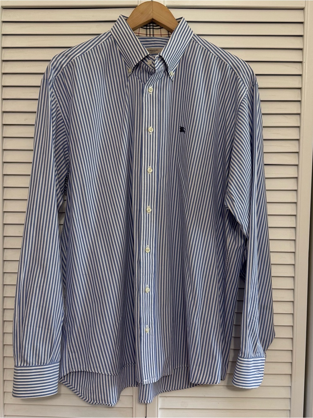 Classic Blue Stripe Button-Down Men's Shirt